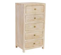 Sinfonier de madera beige 5 cajones 60x45x116h cm