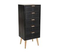 Sinfonier de madera y rejilla lacado negro 42x36,5x100,5