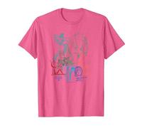 Sing 2 Neon Character Group Poster Camiseta, Hombre, Rosa Jaspeado, L