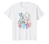 Sing 2 Neon Character Group Poster Camiseta, Niños, Blanco, 12 años