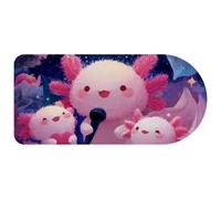 Sing Axolotl - Alfombrilla de ratón para juegos, 74 x 35 cm, alfombrilla de escritorio con base de goma, alfombrilla de escritorio para computadora portátil para oficina y hogar