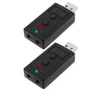 SING F LTD 2 adaptadores de audio estéreo virtuales USB 2.0 de 7.1 canales, tarjeta de sonido externa con audio de 3.5 mm y puerto de micrófono, adecuado para portátiles de escritorio con puerto USB