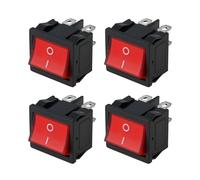 SING F LTD 4 interruptores basculantes de encendido y apagado I-O 22 x 19 mm, 250 V CA, 10 A, 4 pines, rojo iluminado