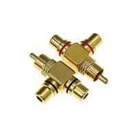 SING F LTD - Adaptador Divisor de ángulo Recto (1 RCA Macho a 2 RCA, Chapado en Oro)