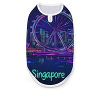 Singapore City - Camiseta sin mangas con estampado de perro para gatos y cachorros, talla S