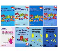 Singapore Math Primary Mathematics Complete Grade 4 Set (8 Books): 2 Textbooks, 2 Workbooks, 2 Intensive Practice, Extra Practice and Challenging Word