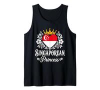 Singaporean Princess Singapore Flag Proud Singaporean Girl Camiseta sin Mangas