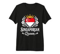 Singaporean Queen Singapore Flag Proud Singaporean Woman Camiseta Premium
