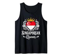 Singaporean Queen Singapore Flag Proud Singaporean Woman Camiseta sin Mangas