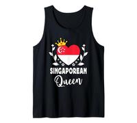 Singaporean Queen Singapore Flag Proud Singaporean Woman Camiseta sin Mangas
