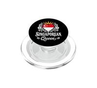 Singaporean Queen Singapore Flag Proud Singaporean Woman PopSockets PopGrip para MagSafe