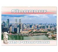Singapur als Panorama (Wandkalender 2026 DIN A2 quer), CALVENDO Monatskalender: Das Zentrum von Singapur als Panorama fotografiert