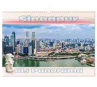 Singapur als Panorama (Wandkalender 2026 DIN A3 quer), CALVENDO Monatskalender: Das Zentrum von Singapur als Panorama fotografiert