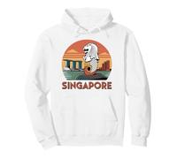 Singapur, Divertido Merlion y Marina Bay Sands Sunrise Skyline Sudadera con Capucha