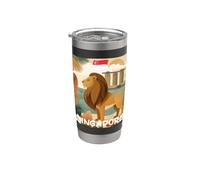 Singapur increíble con vista a la ciudad y la naturaleza para los amantes de los leones Vaso térmico de acero inoxidable de doble pared