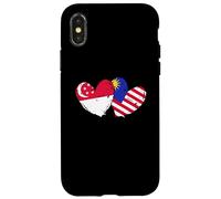 Singapur Malasia Bandera Singapur Malasia Love Jersey Carcasa para iPhone X/XS
