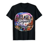 Singapur Sudeste Asiático Península Malaya Isla Hong Kong Camiseta gráfica económica