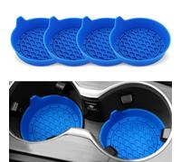 SINGARO Posavasos para Portavasos de Coche, Inserto de Portavasos de Silicona, Portavasos Universales Antideslizantes, Accesorios de Interior de Coche para Mujeres y Hombres, Paquete de 4, Azul
