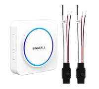 SINGCALL Juego de Extensión de Radio Timbre Inalámbrico Gong para Sistemas de Timbre Existentes con 32 Tonos y Volumen 0-100 dB para Hogar/Garaje/Apartamento,1 Receptor Portátil+2 Convertidor de Radio