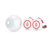 SINGCALL System Inalámbrico de Llamadas a Buscapersonas para Cuidadores 2 Botón Emergencia Ancianos/Transmisores de Llamada SOS 1 Receptores, System de Ayuda al Paciente de Alerta de Llamada