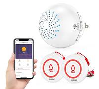 SINGCALL Tuya WiFi System de Llamada de Alarma(Actualización de Equipos) System de Alarma de pánico para Ancianos/Pacientes/discapacitados,Alarma de Llamada de Largo Alcance,1 Receptor+2 Botones