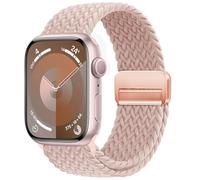 SINGEAR Correa magnética trenzada Solo Loop compatible con Apple Watch Series 10, 9, 8, 7, 6, 5, 4, 3, 2, 1, 38/40/41/42/44/45/49 mm, para mujeres y hombres, correa deportiva elástica de nailon para