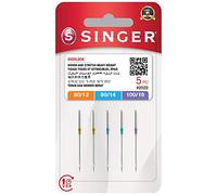 Singer 5 agujas para máquina de coser 2022 (80/12-90/14-100/16) elásticos pesados, lana