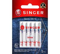 SINGER Agujas para máquina de coser vaquera, tamaño 100/16-5 unidades