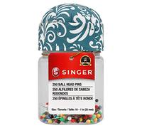 Singer Ball Head Pins in Jar W/Pin Cushion Lid 250/Pkg-Size 16
