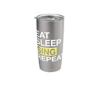 Singer Eat Sleep Sing Repeat Singing Lover Vaso térmico de acero inoxidable de doble pared