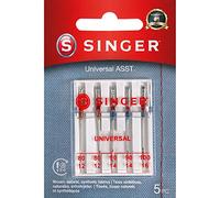 SINGER Machine Needles Aguja para máquina de Coser, Acero, Tamaños 11/14/16 5/Paquete, 5 Count, 5