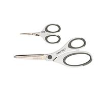 Singer Sewing and Detail Scissors Juego de Tijeras de Agarre cómodo de 4 y 8.5 Pulgadas, Goma de Acero Inoxidable, Rosa/Blanco, Paquete de 2, 2