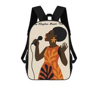Singer with Microphone, Rhythm And Freedom Mochila Escolar, Mochila De Viaje, Mochila Universitaria, Mochilas Para El Campus, Actividades Al Aire Libre, Viajes Y Deportes 17inch