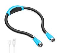 SingHong lámpara USB Recargable para lectura Libro de cama, 4 bombillas LED 4 luminosidad ajustable, manos libres para Jogging nocturno O lámpara de reparación (Azul)