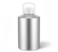 Singhoow 1 paquete de botellas de aluminio cepillado de alta pureza de 6200 ml para transporte de productos químicos peligrosos con tapas a prueba de manipulaciones y tapones de LDPE para aceites