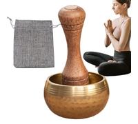 Singing Bowl, Tibetan Meditation Self-Regulation Bowl, Yoga Sound Healing Set with Wooden Mallet for Spiritual Gatherings, Chakra Balancing 1.57x0.98 inches