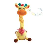 Singing Giraffe, Musical Plush Toy, Dancing Interactive Doll, Light-Up and Voice Repeating Feature, Fun Playtime Companion, 5.91x5.91x12.6 Inches, Yellow, 1 Piece