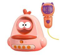Singing Karaoke Kids, Portable Karaoke Toy, Cartoon Microphone, Karaoke Music Toy Kids Singing Microphone with Built-In Music for Fun Singing and Entertainment for Boys and Girls