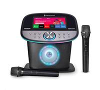 Singing Machine Platinum Plus Karaoke Premium con Pantalla - Sistema Todo en Uno - 2 micrófonos inalámbricos - Altavoz Bluetooth Wi-FI - Compatible con Youtube & Spotify - Aplicaciones integradas