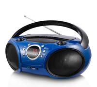 SINGING WOOD 030B Reproductor de CD portátil estéreo portátil con Bluetooth para Radio estéreo Am FM en el hogar, Entrada de línea Auxiliar, Conector para Auriculares (Starlight Blue)