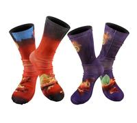 SingingWang Calcetines Hombre, Socks Women, Calcetines Hombre Graciosos, Funny Socks, Happy Socks, Paquete 2 Pares Diseños Comida, Hamburguesas Patatas Taglia Unica Regalo Unisex, Muchos (T)