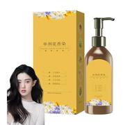 Single Agent Floral Dye, Long Lasting Natural Hair Dye Shampoo, 300ml Nourishing Plant-Based Hairs Color, Plant Based Hairdye For Gray Hair Coverage (Black)