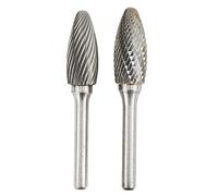 Single and Double Cut Carbide Burrs Rotary Files, Carbide Burrs Set for Metalwork Wood Carving, 14mm Cutter Diameter 6mm Shank Multipurpose Rotary Burr Set with High Hardness Wear