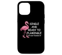 Single and Ready to Flamingle Flamingo Lets Get Flocked Up Carcasa para iPhone 12/12 Pro