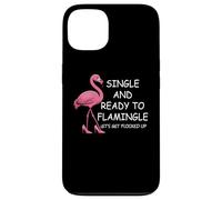 Single and Ready to Flamingle Flamingo Lets Get Flocked Up Carcasa para iPhone 13