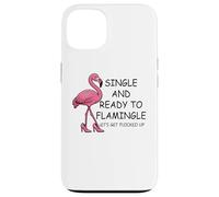 Single and Ready to Flamingle Flamingo Let's Get Flocked Up Carcasa para iPhone 13