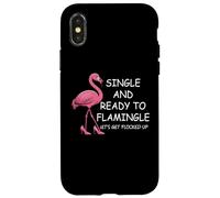 Single and Ready to Flamingle Flamingo Lets Get Flocked Up Carcasa para iPhone X/XS