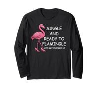 Single and Ready to Flamingle Flamingo Lets Get Flocked Up Manga Larga