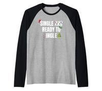 Single and Ready To Jingle Festive Holiday Season Design Camiseta Manga Raglan