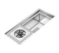 Single Bowl Sink, 304 Stainless Steel Small Kitchen Sink, Automatic Spray Glass Flusher Sink, Used in Kitchen, Restaurant, Bar, Coffee Shop, Commercial, HUANGHAIQIU